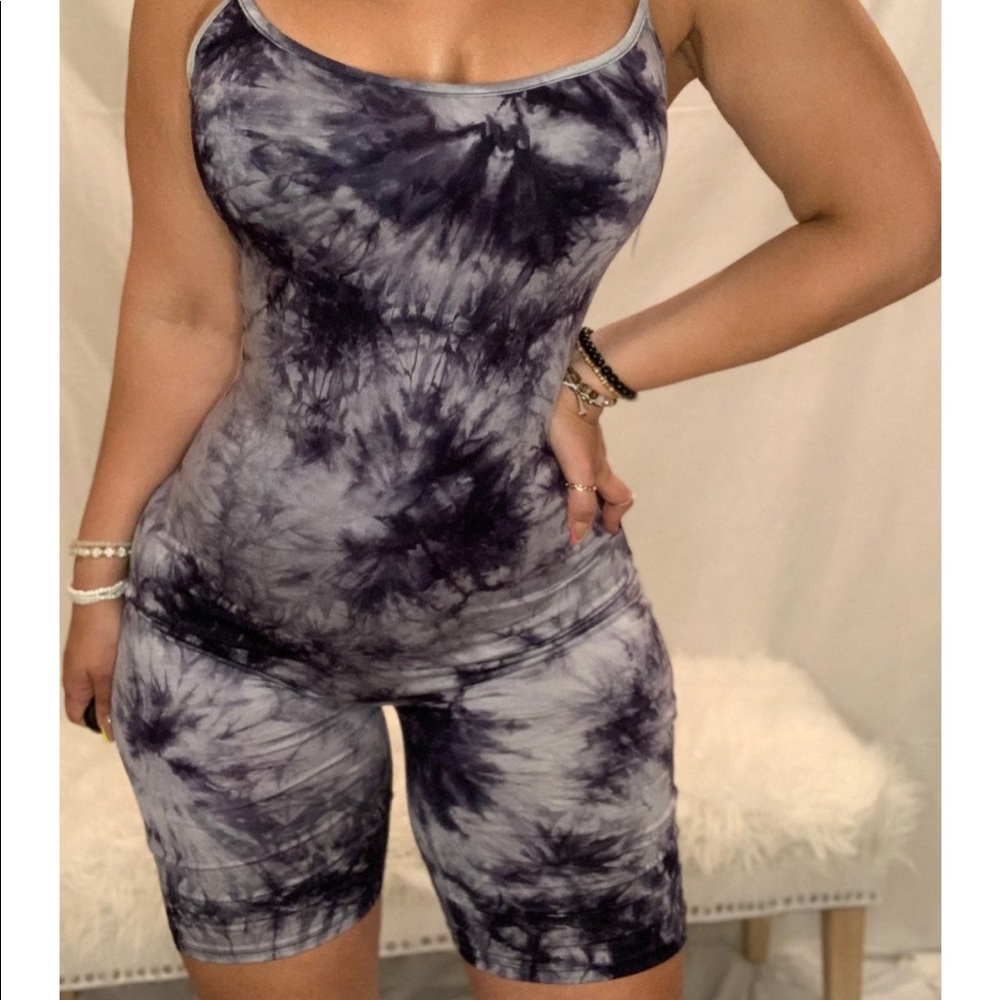 Blue/Gray Mix Keepin It Cool Romper w/ Mask